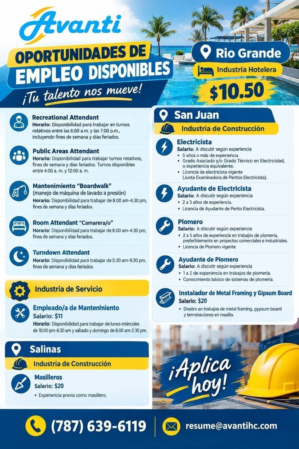 Flyer del anuncio, subido por el patrono