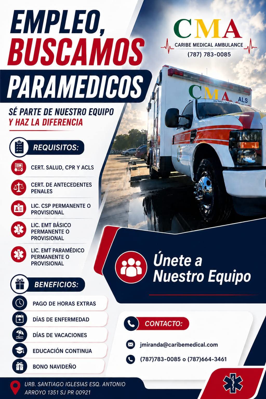 Flyer del anuncio, subido por el patrono