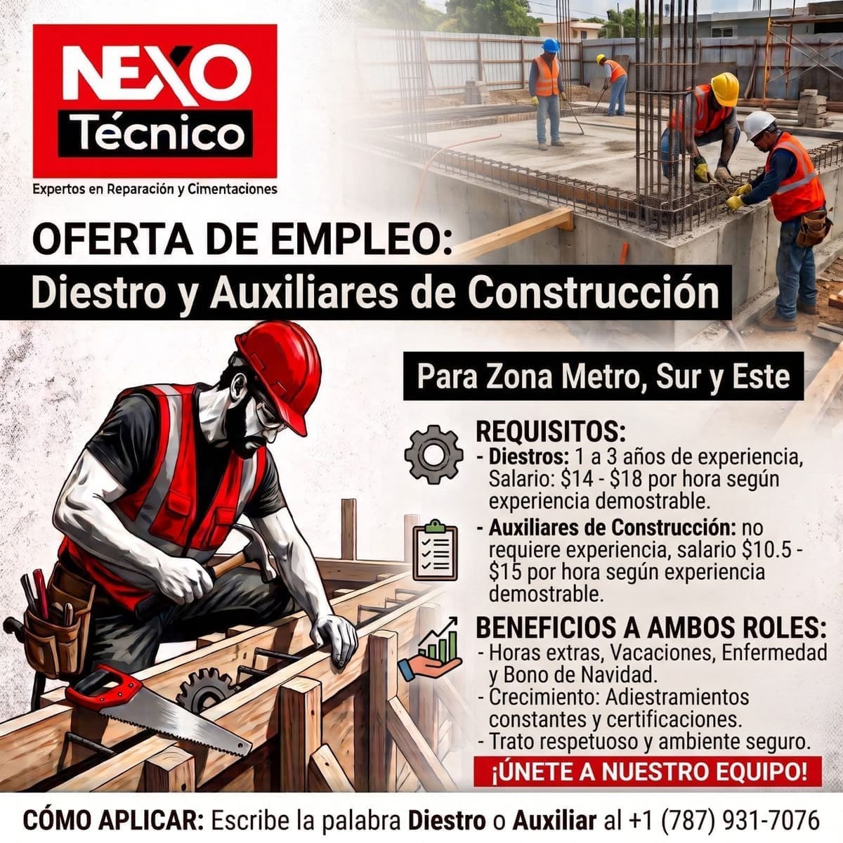 Flyer del anuncio, subido por el patrono