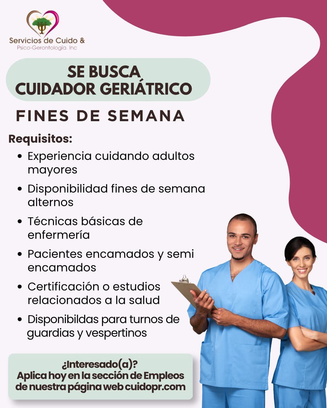 Flyer del anuncio, subido por el patrono
