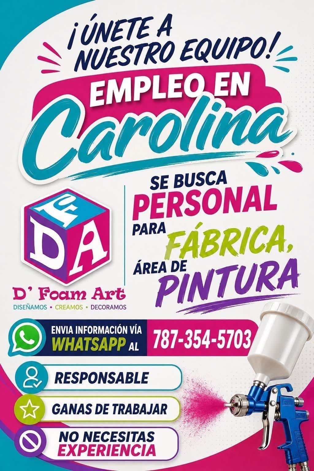 Flyer del anuncio, subido por el patrono