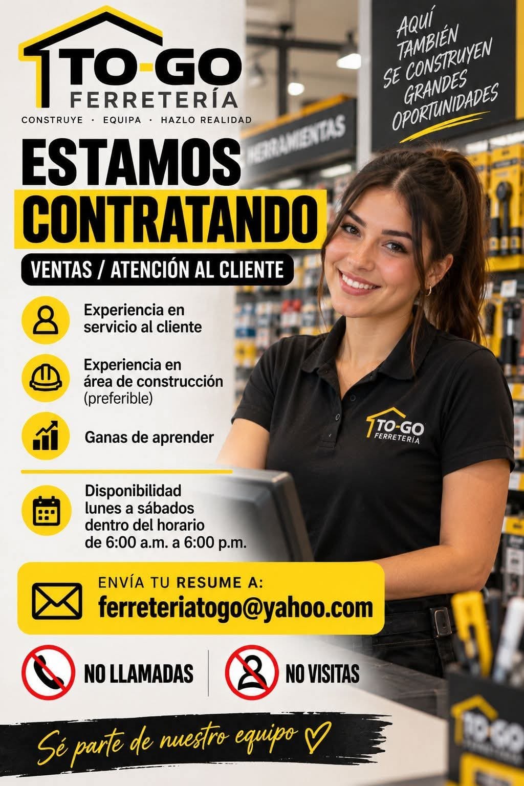 Flyer del anuncio, subido por el patrono