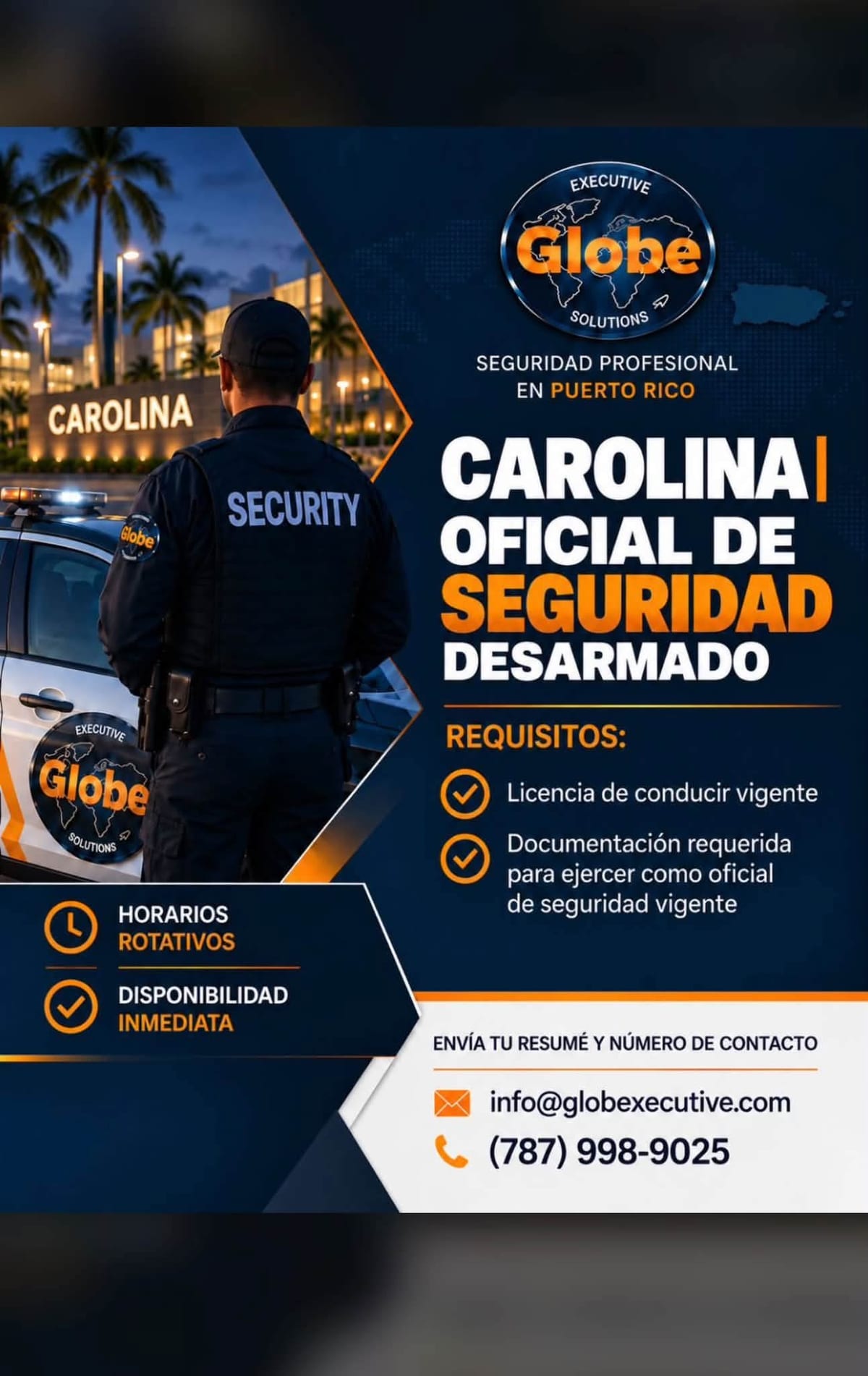 Flyer del anuncio, subido por el patrono