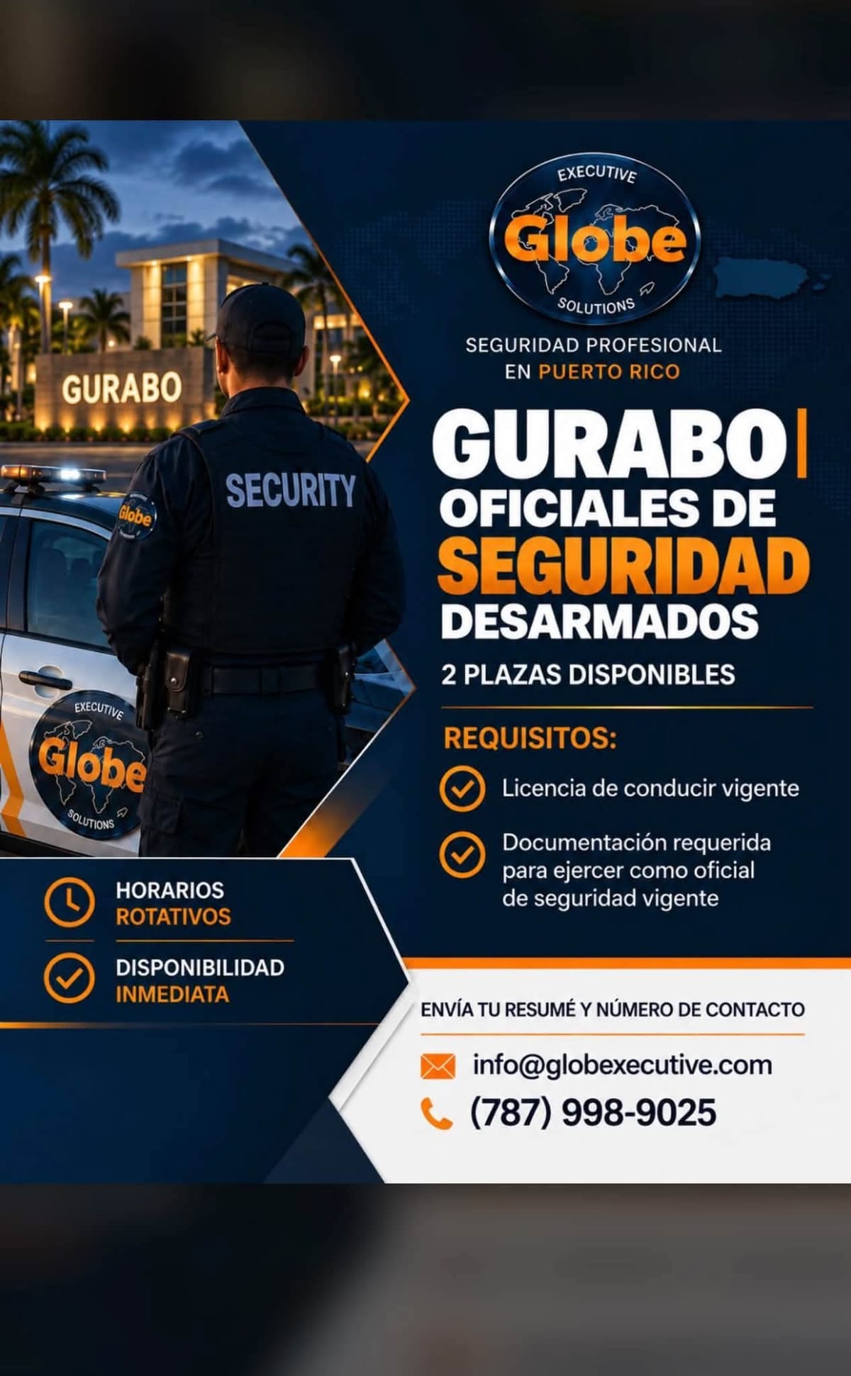 Flyer del anuncio, subido por el patrono