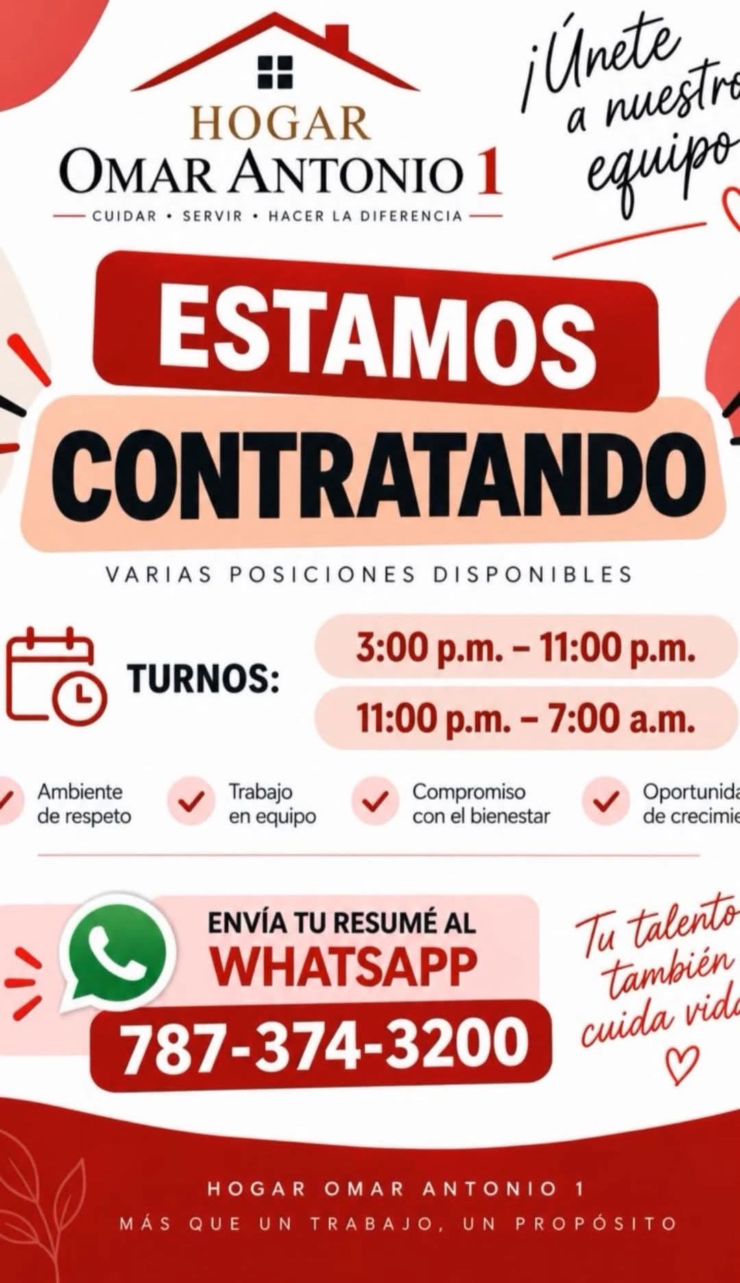 Flyer del anuncio, subido por el patrono