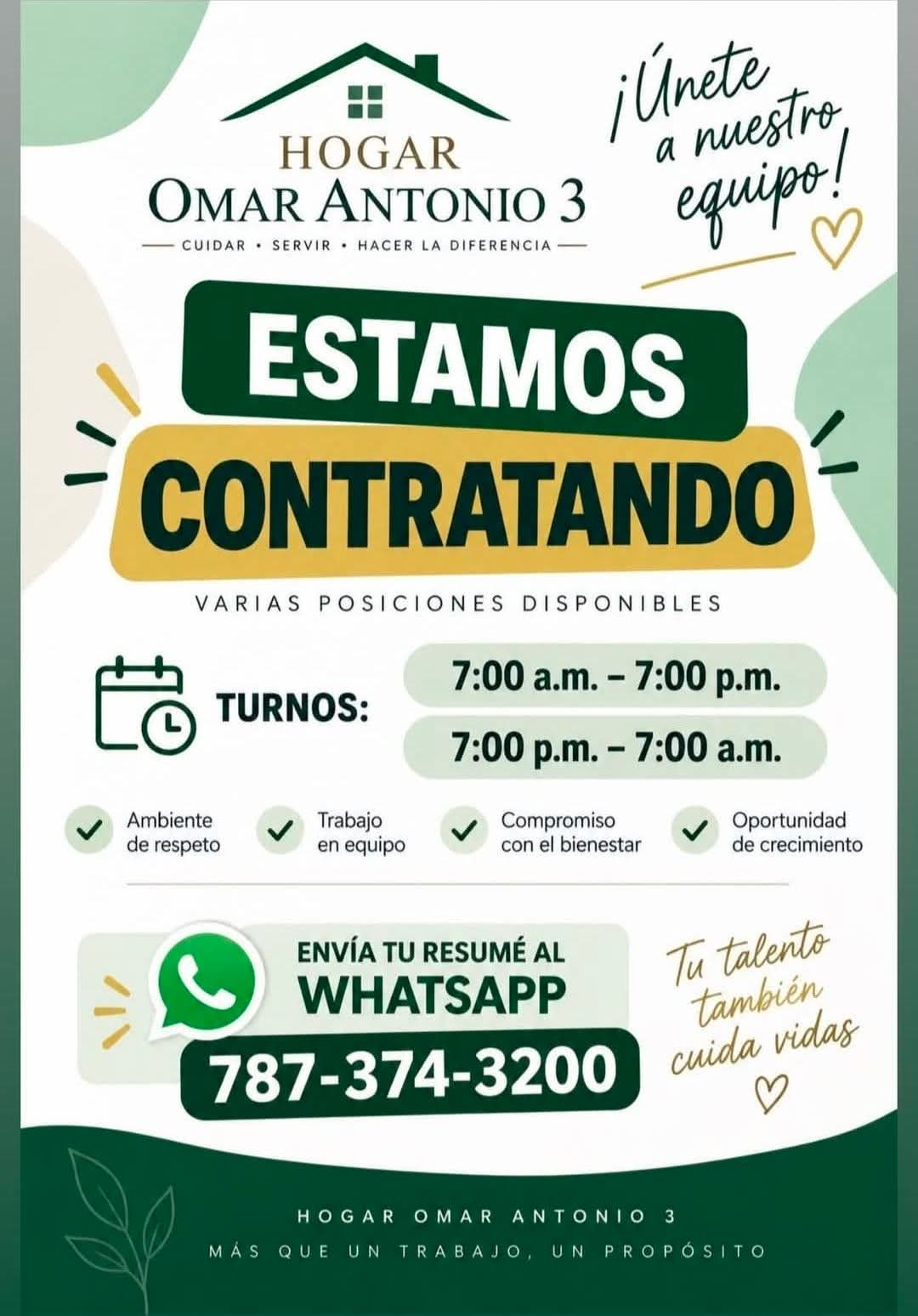 Flyer del anuncio, subido por el patrono