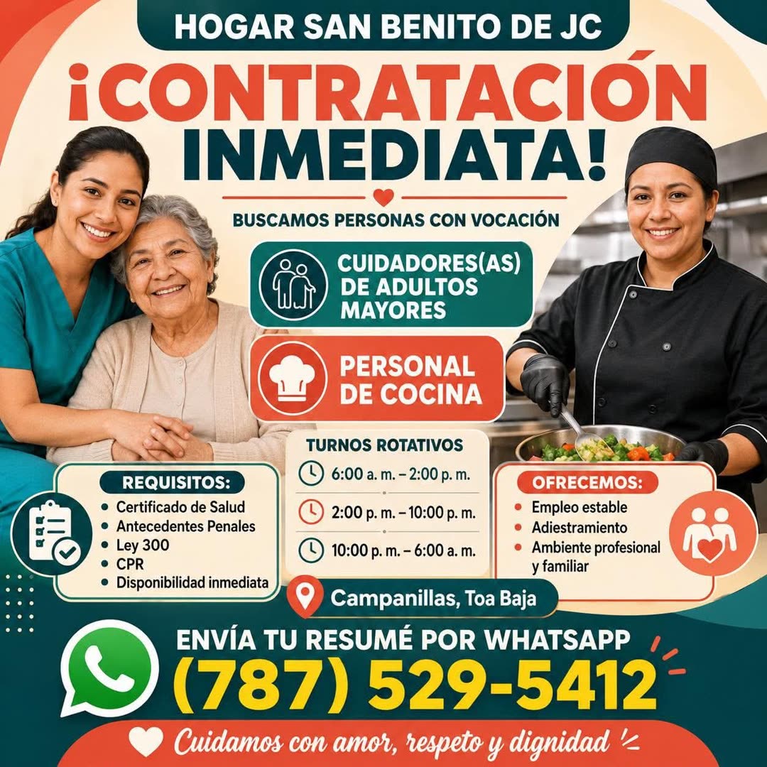 Flyer del anuncio, subido por el patrono