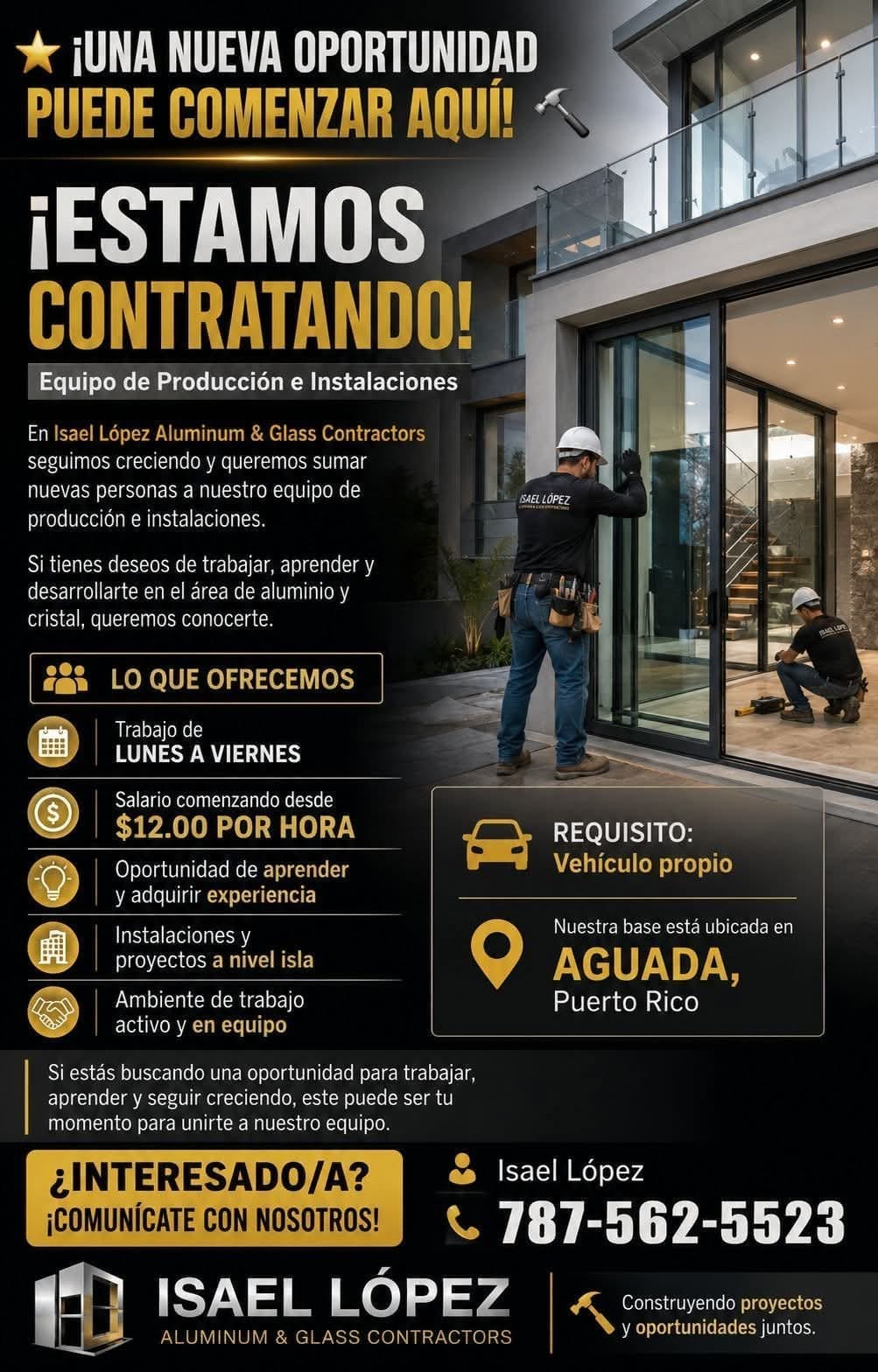 Flyer del anuncio, subido por el patrono