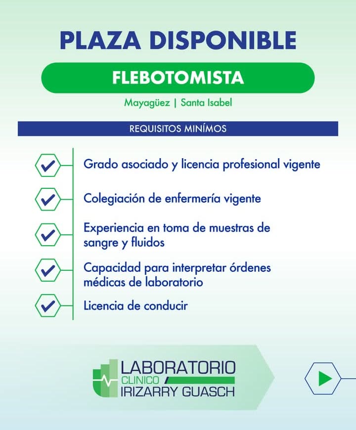Flyer del anuncio, subido por el patrono