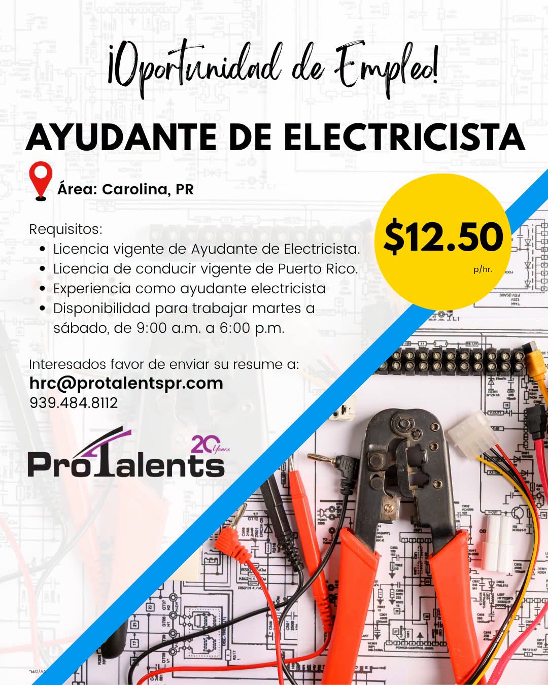Flyer del anuncio, subido por el patrono