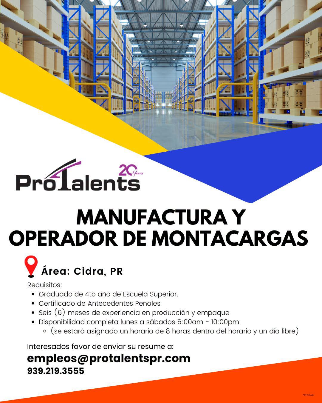 Flyer del anuncio, subido por el patrono