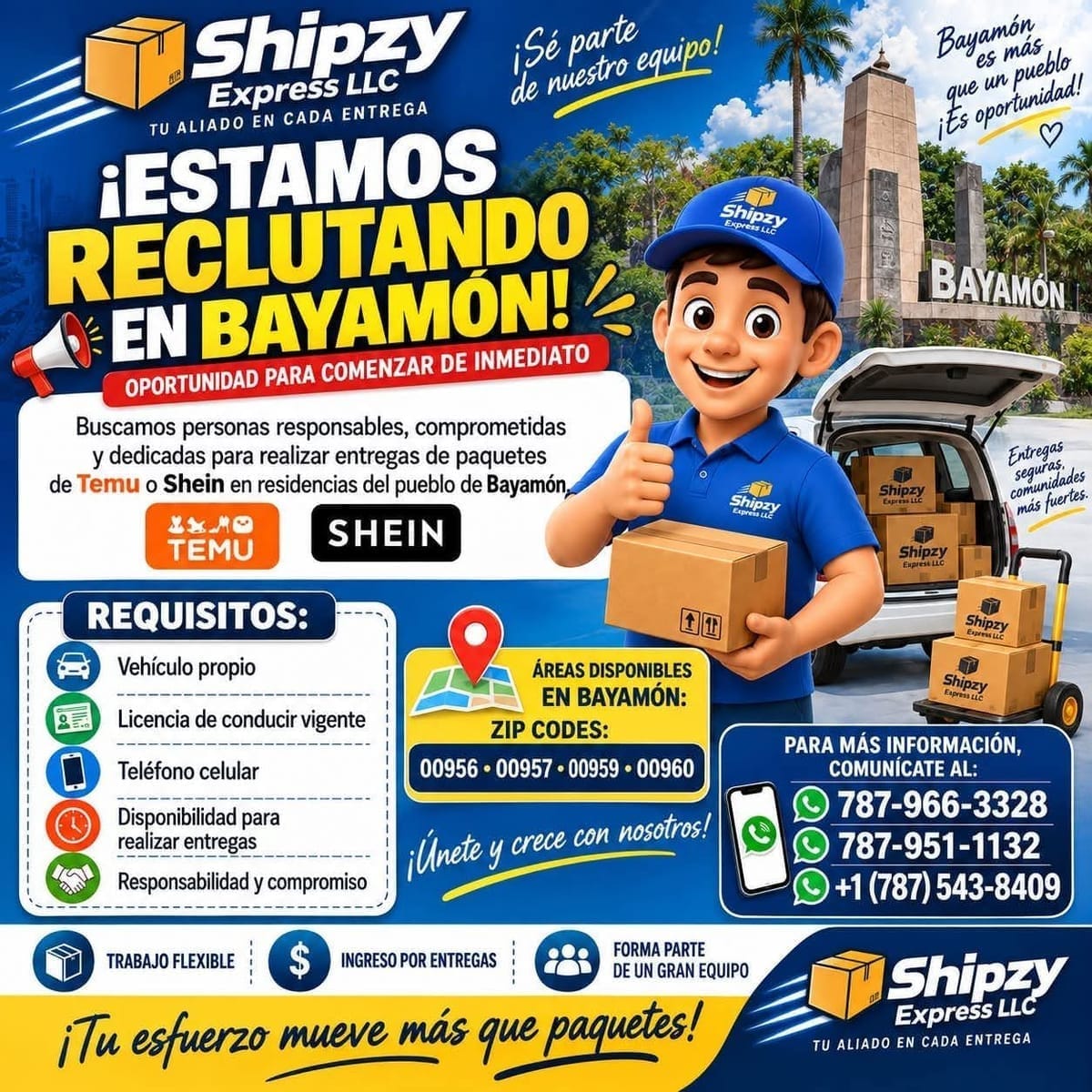 Flyer del anuncio, subido por el patrono