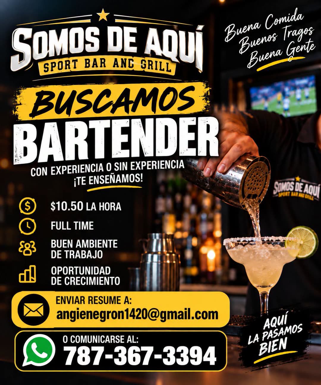 Flyer del anuncio, subido por el patrono