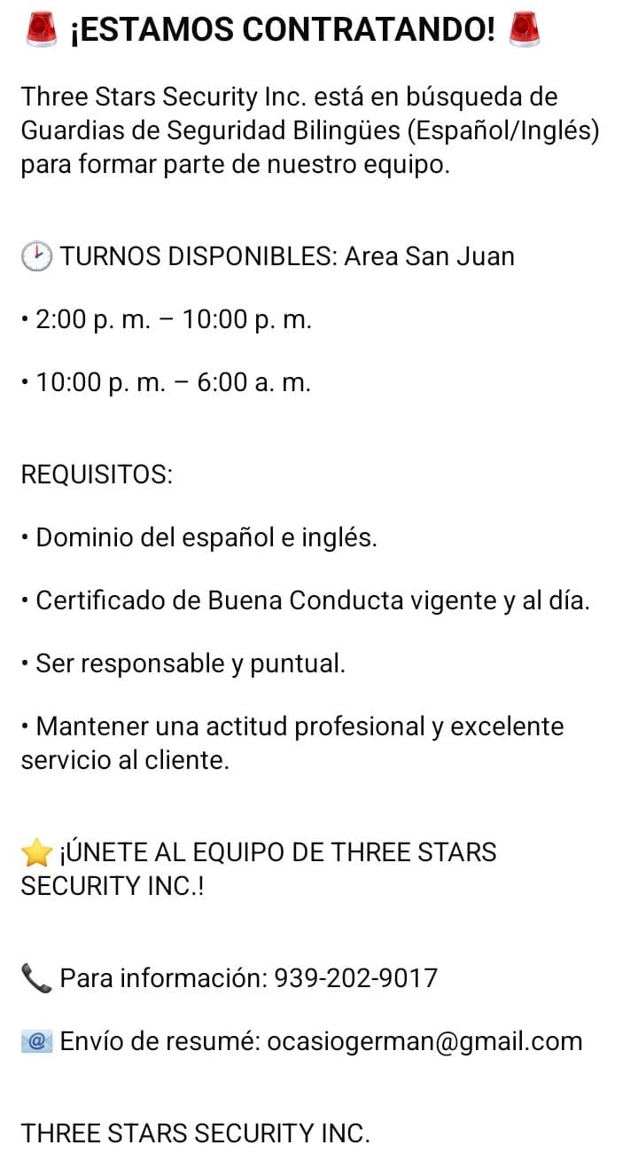 Flyer del anuncio, subido por el patrono