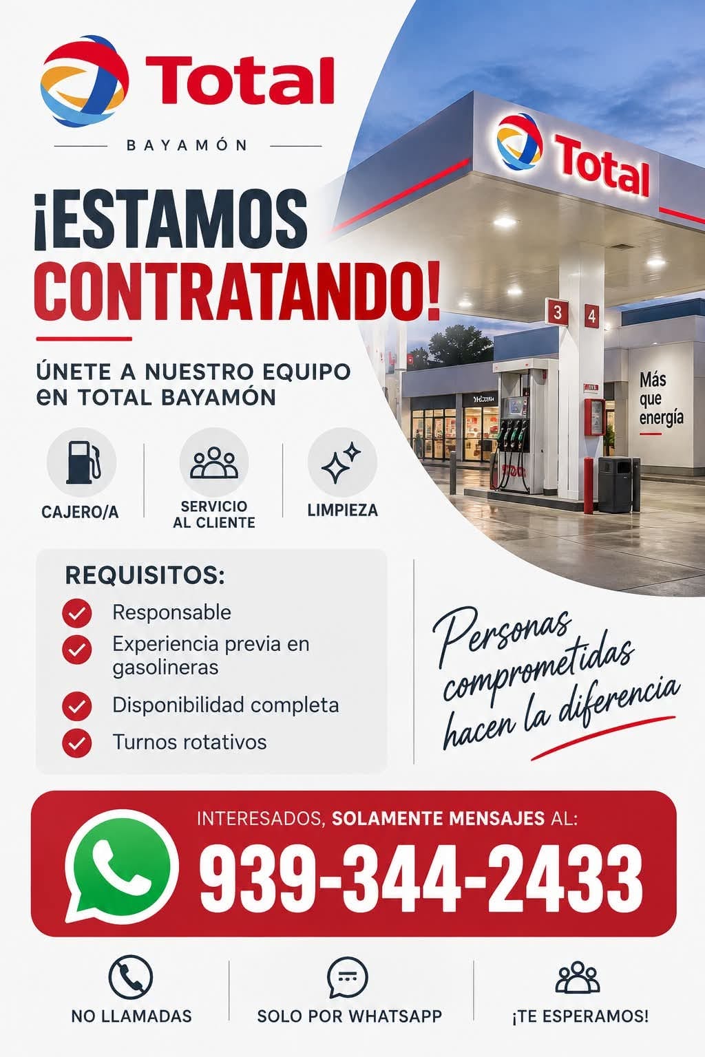 Flyer del anuncio, subido por el patrono